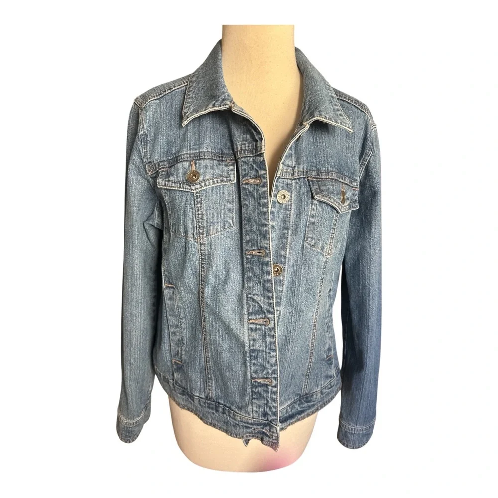 Christopher & Banks Unisex‎ Classic Denim Blue Stretch Jacket  Size M
